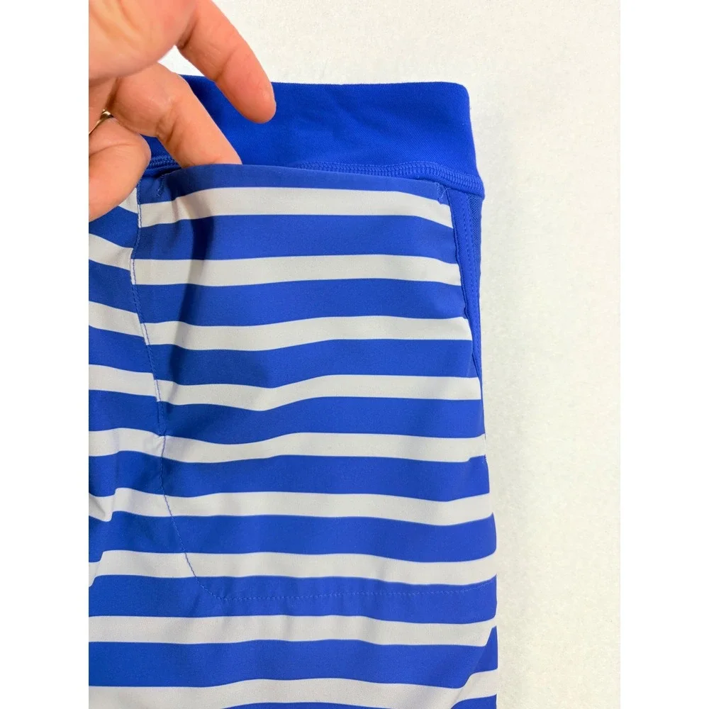RLX Ralph Lauren Skort Athletic Golf Tennis Blue White Stripe Womens Size Medium